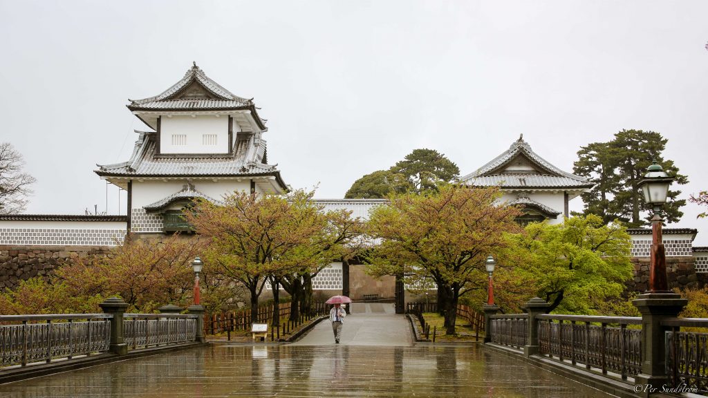 Kanazawas borg, klanen Maedas fästning, Kanazawas härskarfamilj under 300 år. Japans näst mäktigaste länsherre efter Shogun Tokugawa under Edo-perioden. Kanazawa Castle.